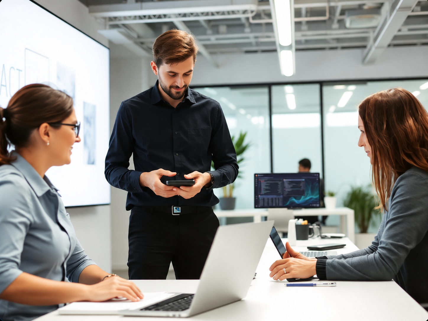 zespół NSIX współpracujący w nowoczesnym biurze przy infrastrukturze cloud i systemach Linux